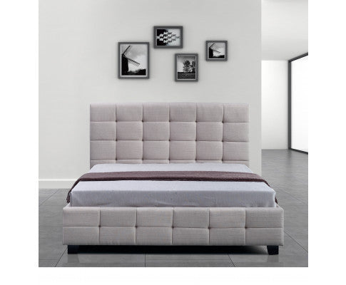 DOUBLE KATARINA FABRIC BED - BEIGE