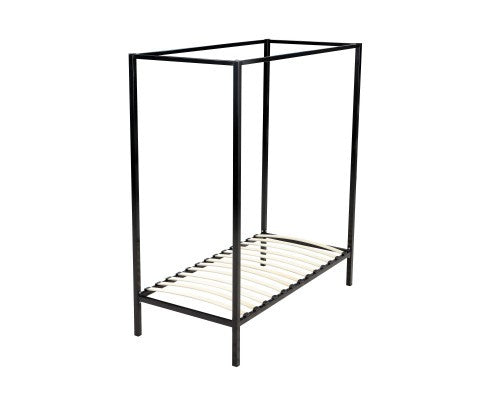 SINGLE   4 POSTER METAL BED (V63-818183 ) -   BLACK