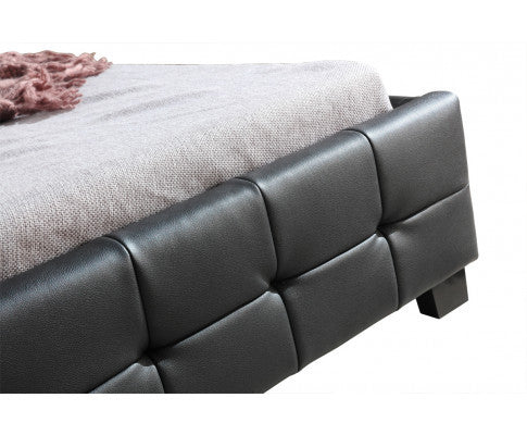 KING SINGLE MIKYLINE LEATHER BED - WHITE