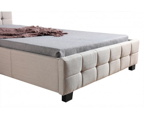 KING SINGLE PAULO FABRIC BED - BEIGE