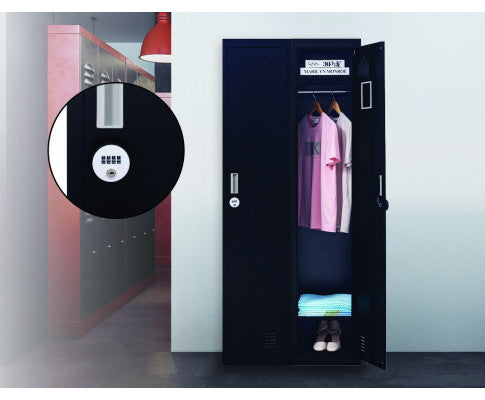 KENZIE ONE-DOOR OFFICE - GYM - STORAGE - SHED - LOCKER WITH 4-DIGIT COMBINATION - BLACK