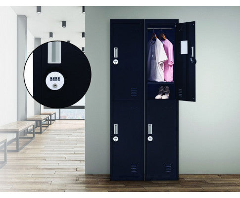 KENZIE TWO-DOOR OFFICE - GYM - STORAGE - SHED - LOCKER WITH 4-DIGIT COMBINATION LOCK - BLACK