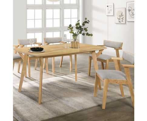 KENYA 6 SEATER DINING TABLE -740(H) x 1500(W) x 900(D) - NATURAL LIGHT OAK