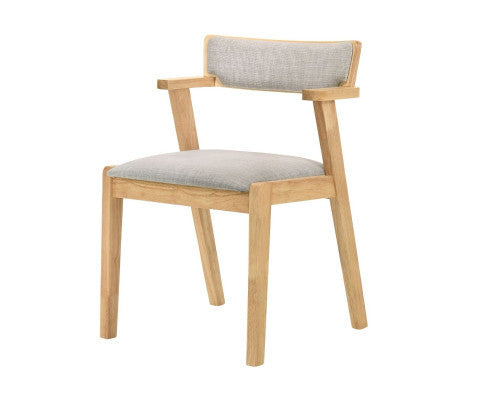 PRELMO DINING CHAIR WITH ARMREST - NATURAL LIGHT OAK