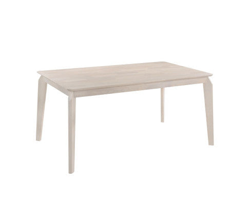 AURELIE SOLID RUBBERWOOD DINING TABLE - 1500(W) x 900(D) - WHITE WASHED