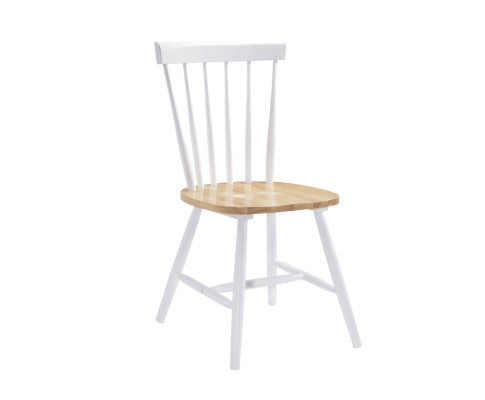AURELIE SOLID RUBBERWOOD 7 PIECE DINING SETTING WITH 1500(L) x 900(W)- NATURAL OAK & WHITE