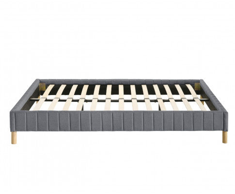 DOUBLE MILLICENT FABRIC BED BASE FRAME ONLY - LIGHT GREY