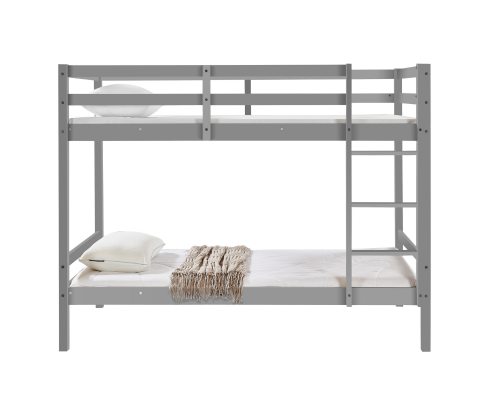 SINGLE OVER SINGLE 2 RAIL BUNK BED - GREY