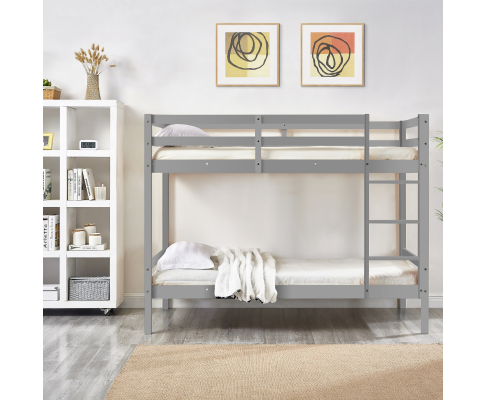 SINGLE OVER SINGLE 2 RAIL BUNK BED - GREY