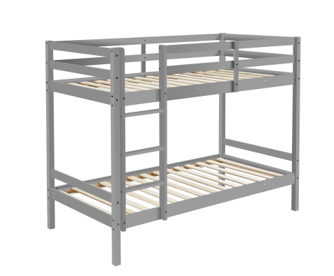 SINGLE OVER SINGLE 2 RAIL BUNK BED - GREY