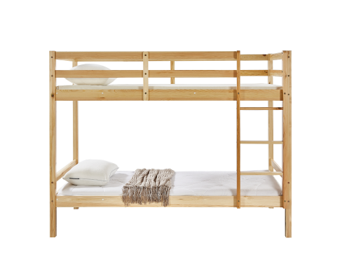 SINGLE OVER SINGLE 2 RAIL BUNK BED - NATURAL