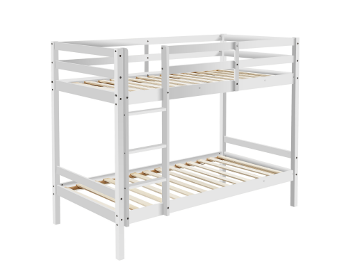 SINGLE OVER SINGLE ATOMIC 2 RAIL BUNK BED - WHITE