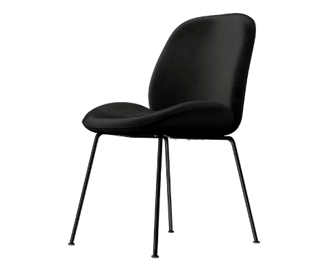 AVERIE (SET OF 2) FABRIC DINING CHAIR - BLACK VELVET