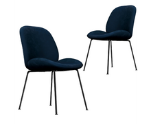 AVERIE (SET OF 2) FABRIC DINING CHAIR - SAPPHIRE BLUE VELVET