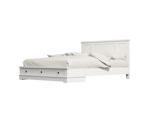 QUEEN PERNILLE BED FRAME WITH STORAGE DRAWERS - WHITE