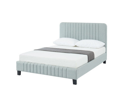 QUEEN CARSLIE FABRIC BED - STONE GREY