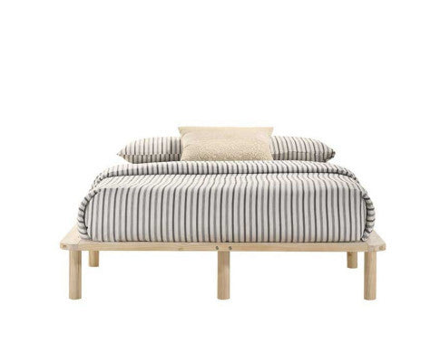 QUEEN NIVEAN WOODEN BED BASE FRAME ONLY - NATURAL