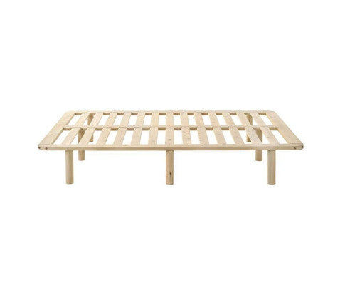 QUEEN NIVEAN WOODEN BED BASE FRAME ONLY - NATURAL