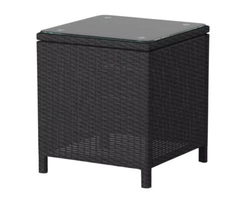 LUCIAN OUTDOOR CHAIRS WITH COFFEE TABLE LOUNGE SET - BLACK