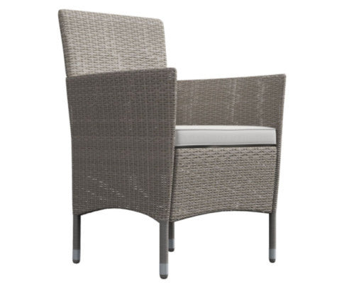 LUCIAN OUTDOOR CHAIRS WITH COFFEE TABLE LOUNGE SET - NATURAL GREY