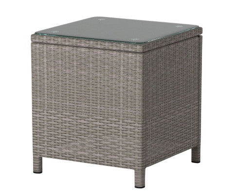 LUCIAN OUTDOOR CHAIRS WITH COFFEE TABLE LOUNGE SET - NATURAL GREY