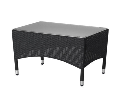 CEPHEUS OUTDOOR RATTAN 4 PIECE LOUNGE SETTING - BLACK