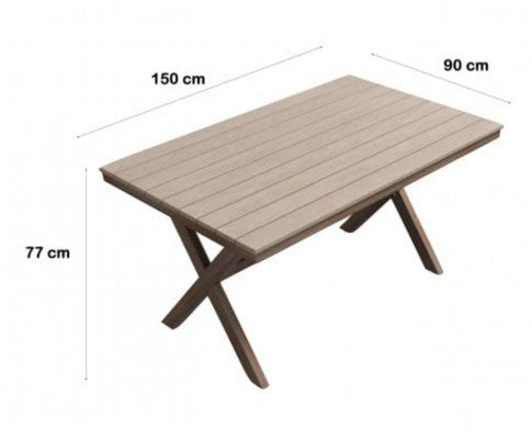 GIANNA OUTDOOR DINING TABLE - 1500(L) x 900(W) - DARK OAK