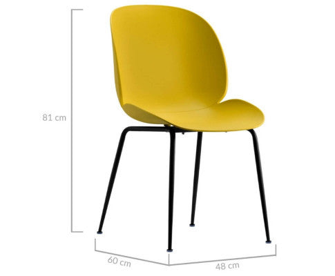 VALMER (SET OF 2) DINING CHAIR - YELLOW