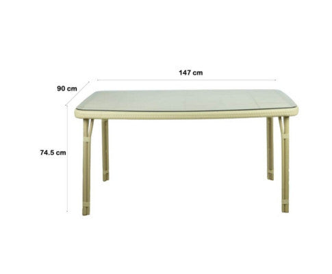 CARLEY OUTDOOR DINING TABLE - NATURAL