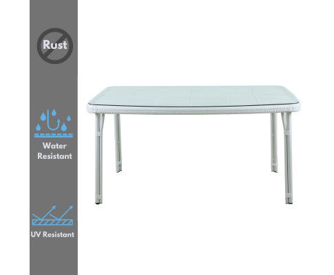 CARLEY OUTDOOR DINING TABLE - WHITE