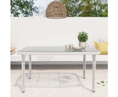 CARLEY OUTDOOR DINING TABLE - WHITE