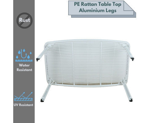 CARLEY OUTDOOR DINING TABLE - WHITE