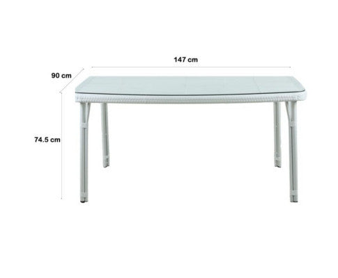 CARLEY OUTDOOR DINING TABLE - WHITE
