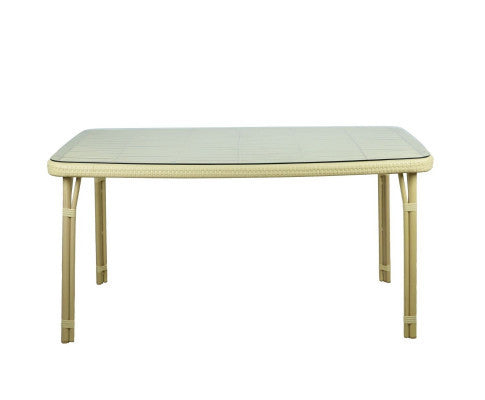WESTON OUTDOOR 5 PIECE DINING SETTING WITH 1470(L) x 900(W) TABLE - NATURAL