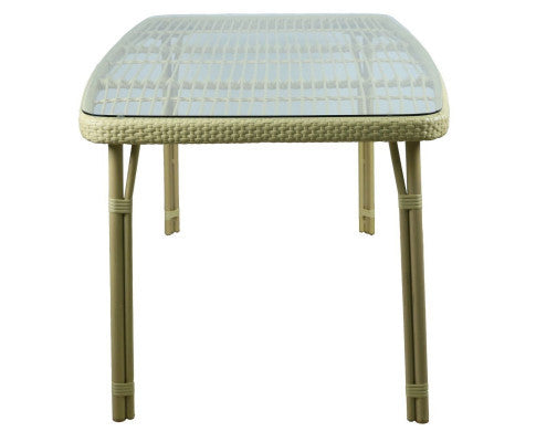 WESTON OUTDOOR 5 PIECE DINING SETTING WITH 1470(L) x 900(W) TABLE - NATURAL