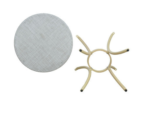 MARIVEL OUTDOOR ROUND TABLE AND 2 SEATER BISTRO SET - NATURAL + WHITE