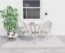 MARIVEL OUTDOOR ROUND TABLE AND 2 SEATER BISTRO SET - WHITE