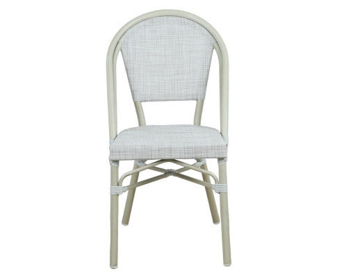 MARIVEL OUTDOOR ROUND TABLE AND 2 SEATER BISTRO SET - WHITE