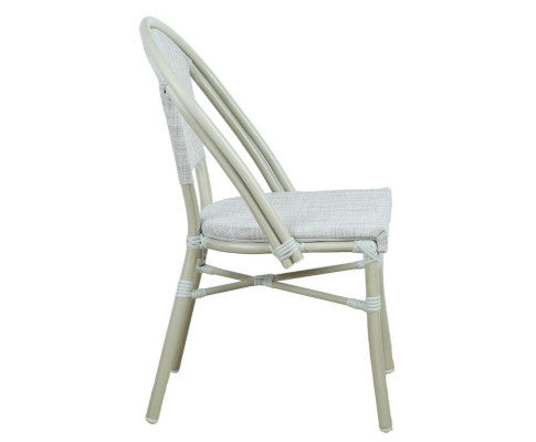 MARIVEL OUTDOOR ROUND TABLE AND 2 SEATER BISTRO SET - WHITE