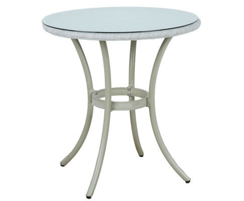MARIVEL OUTDOOR ROUND TABLE AND 2 SEATER BISTRO SET - WHITE
