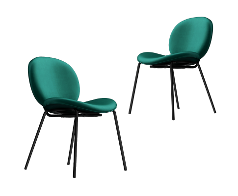 LENNON (SET OF 2) DINING CHAIR - EMERALD VELVET