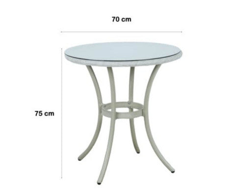 FRIEDA ROUND OUTDOOR DINING TABLE - WHITE