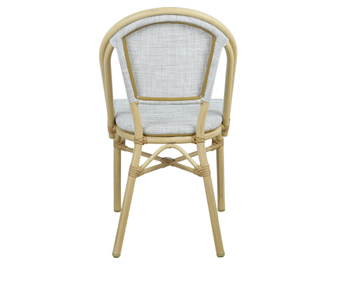 ARDEN (SET OF 2) ALUMINIUM OUTDOOR DINING CHAIR - WHITE & NATURAL