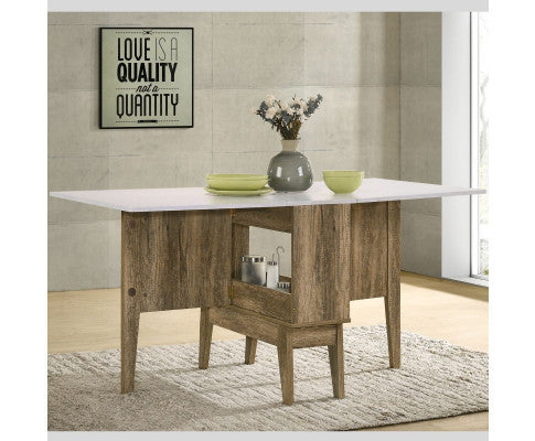 BARTEL EXTENDABLE DINING TABLE - 1200/1500(L) x 800(D) - OAK / WHITE