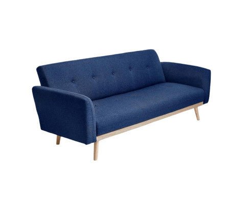 MAKYNLEE 3 SEATER FABRIC FOLDABLE SOFA BED - BLUE