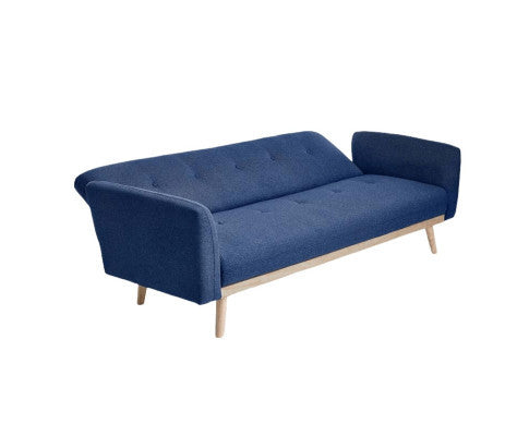 MAKYNLEE 3 SEATER FABRIC FOLDABLE SOFA BED - BLUE