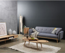 MAKYNLEE 3 SEATER FABRIC FOLDABLE SOFA BED - LIGHT GREY