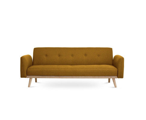 MAKYNLEE 3 SEATER FABRIC FOLDABLE SOFA BED - YELLOW