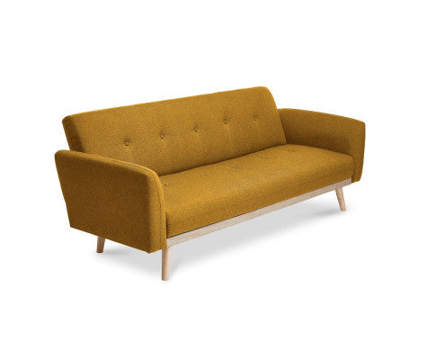 MAKYNLEE 3 SEATER FABRIC FOLDABLE SOFA BED - YELLOW