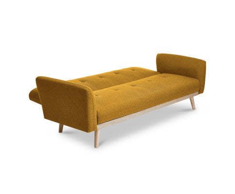 MAKYNLEE 3 SEATER FABRIC FOLDABLE SOFA BED - YELLOW